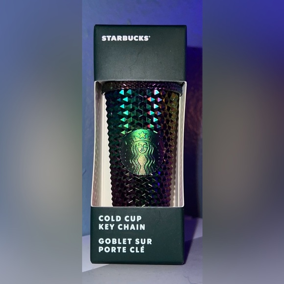Starbucks Mini Cup Keychain | Studded Metalic Rainbow Fall 2023 - Picture 1 of 3